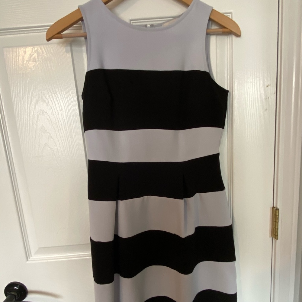 Loft Light Grey and Black Dress!